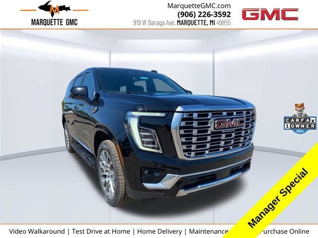 2025 GMC Yukon Denali in Onyx Black — front three-quarter view
