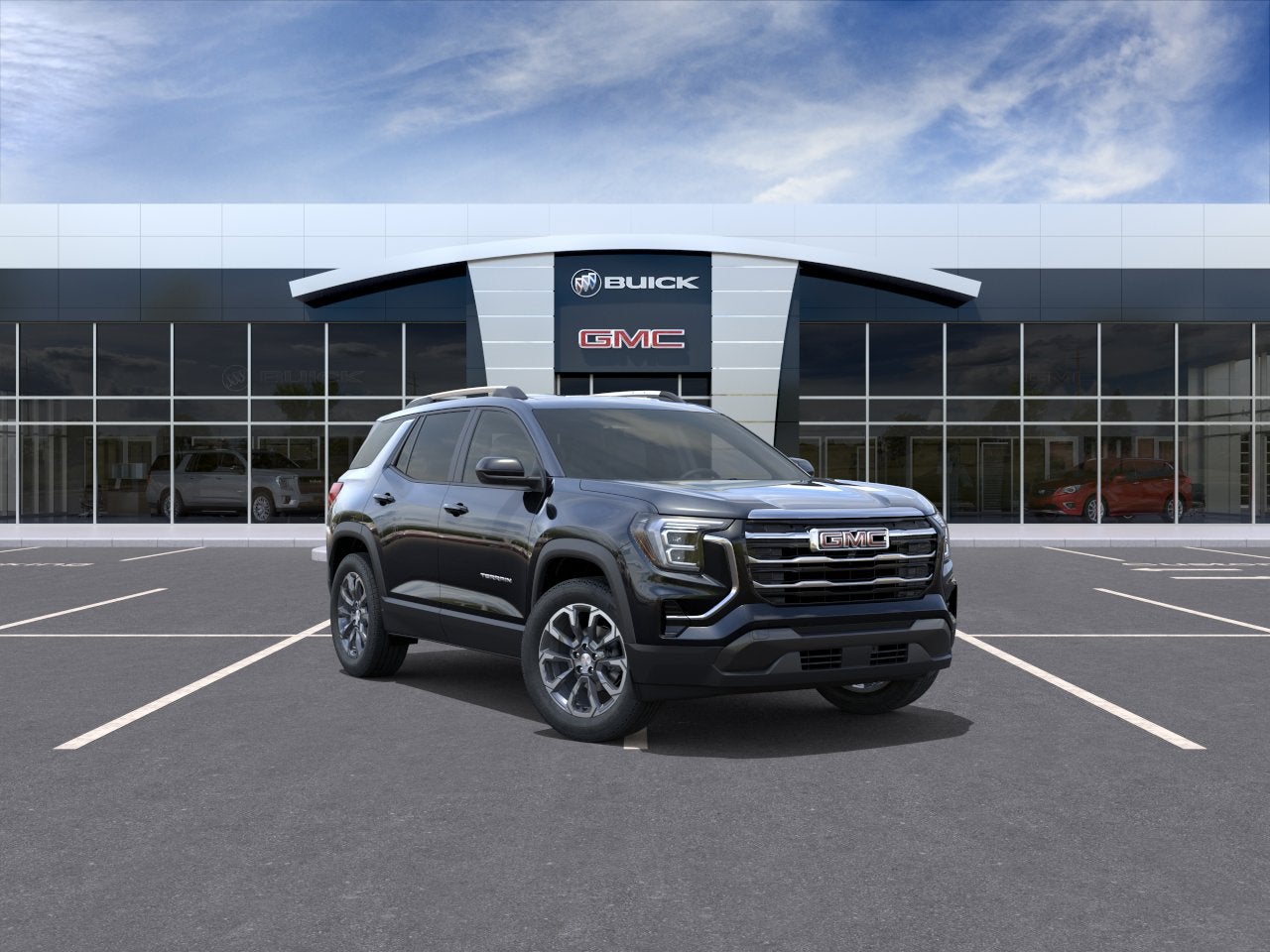 2027 GMC Terrain AWD Elevation in Ebony Twilight Metallic — front three-quarter view